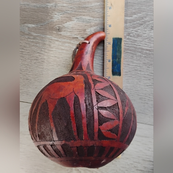 Vintage Maasai Hand Carved Gourd Giraffe Home Decor Kenya - Picture 2 of 13